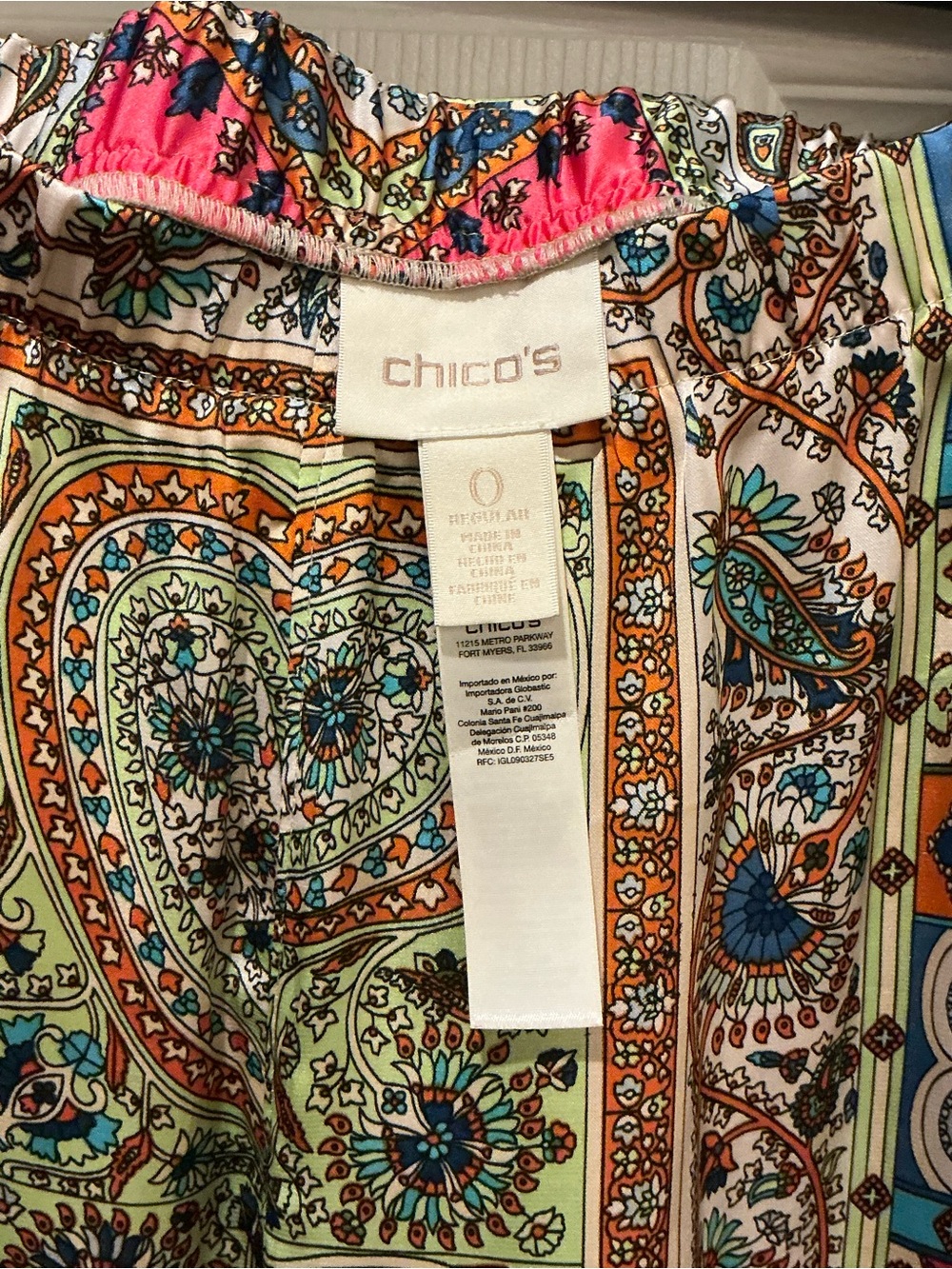 Chico’s Hypnotic Bold Print Power Pant Palazzo Silky Fluid Flare Leg Breezy SZ 0 - Picture 5 of 9